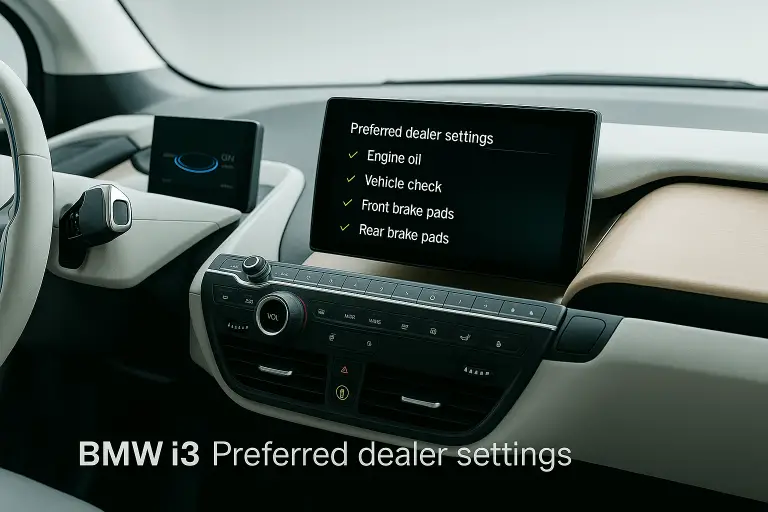 BMW i3 Preferred Dealer Settings